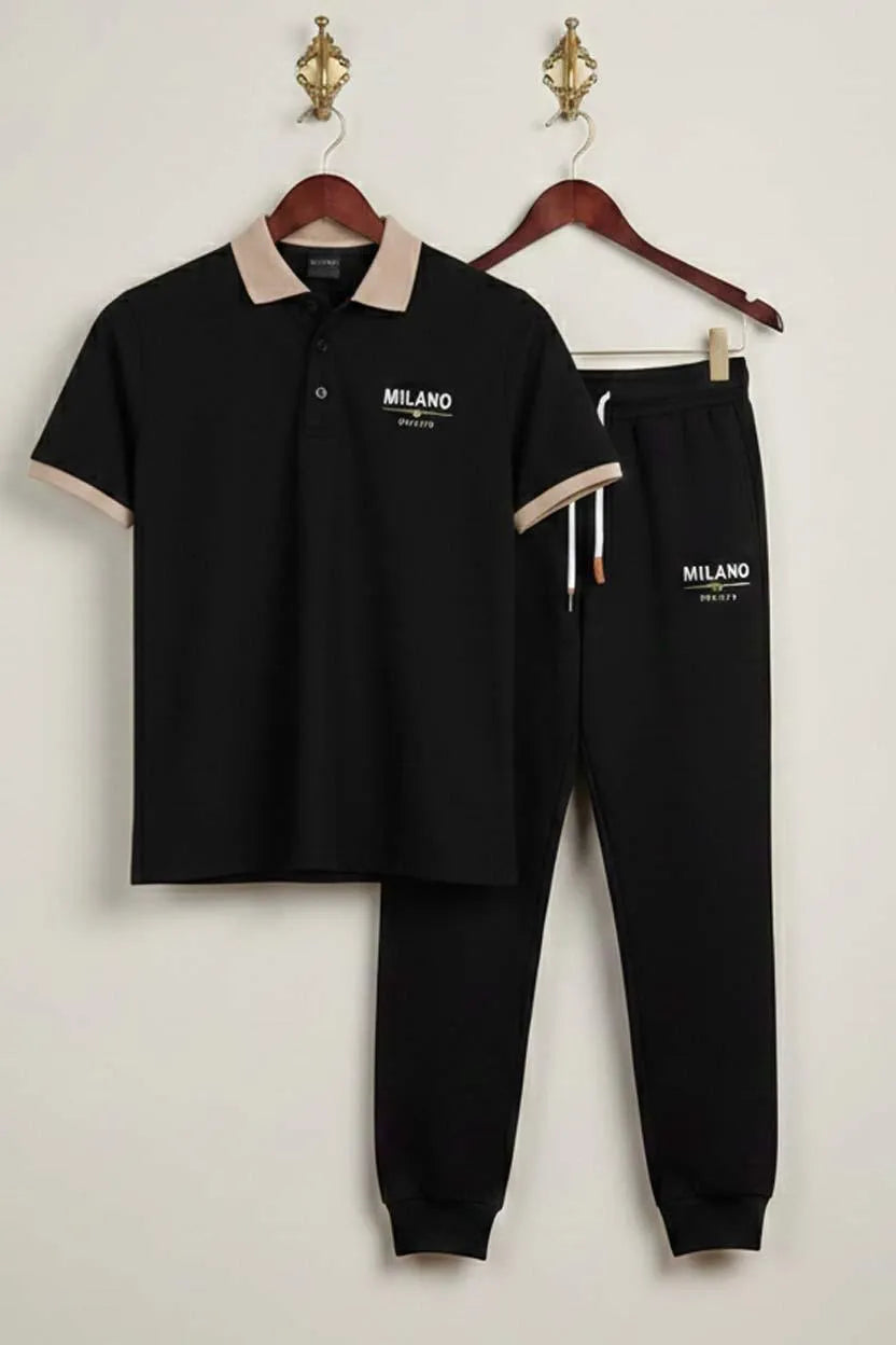 Milano Printed Track Set - Black